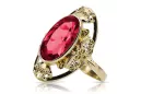 Vintage style Ring Ruby 14K Yellow gold vrc014y
